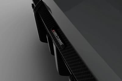 Detailed shot of ASM Tuning logo embedded on carbon fibre fin of BMW M4 G82/G83 diffuser